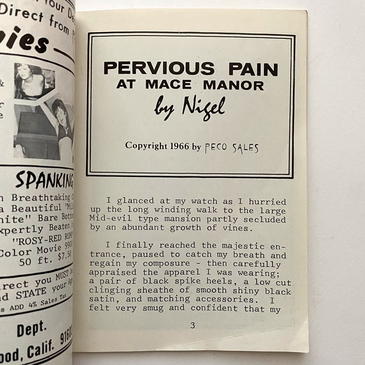PERVIOUS PAIN AT MACE MANOR by Nigel