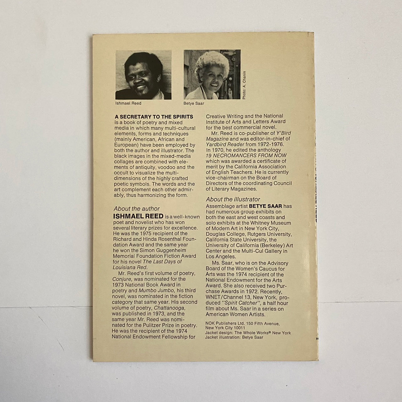 A SECRETARY TO THE SPIRITS Poems by Ishmael Reed